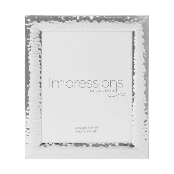 Impressions Silver Hammered Photo Frame with Gift Box