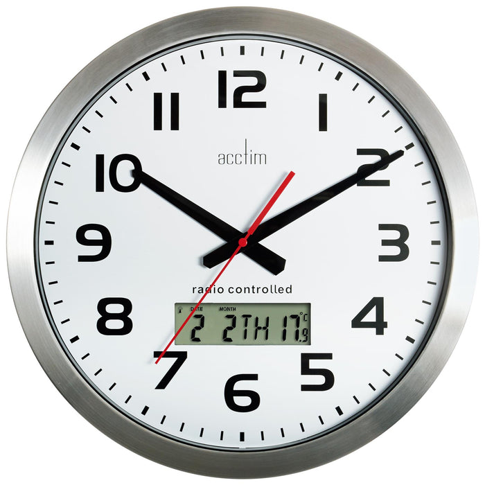 Acctim Meridian Aluminium 38cm Wall Clock