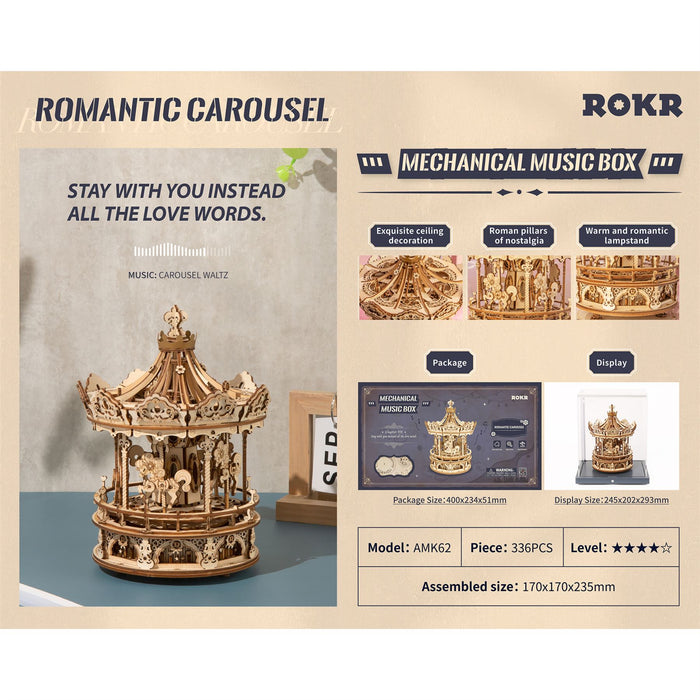 Robotime ROKR Romantic Carousel Building Kit