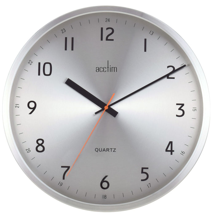 Acctim Klar 40cm Wall Clock in Brushed Aluminium
