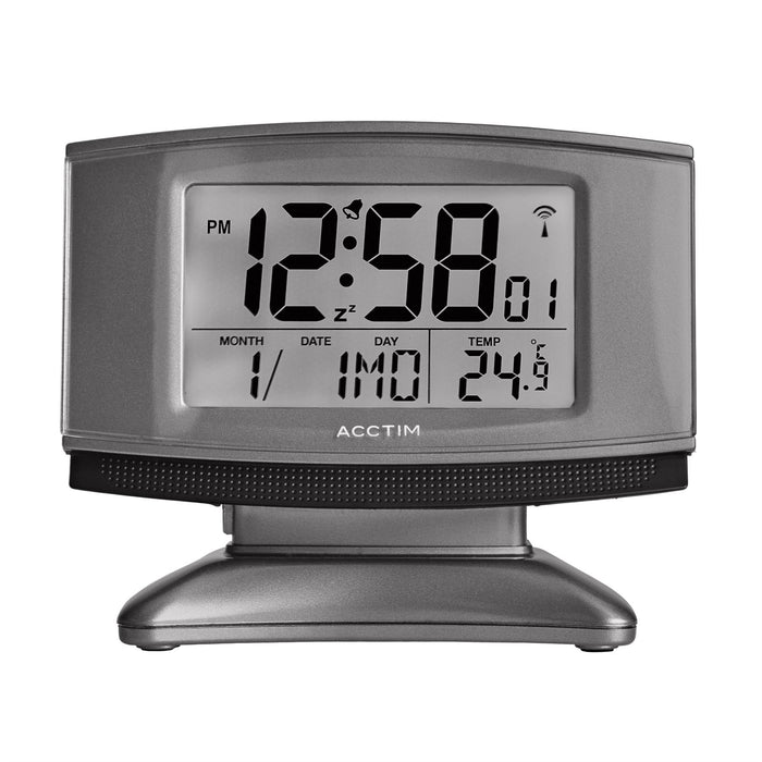 Acctim Cuba Digital Alarm Clock in Titanium/Black